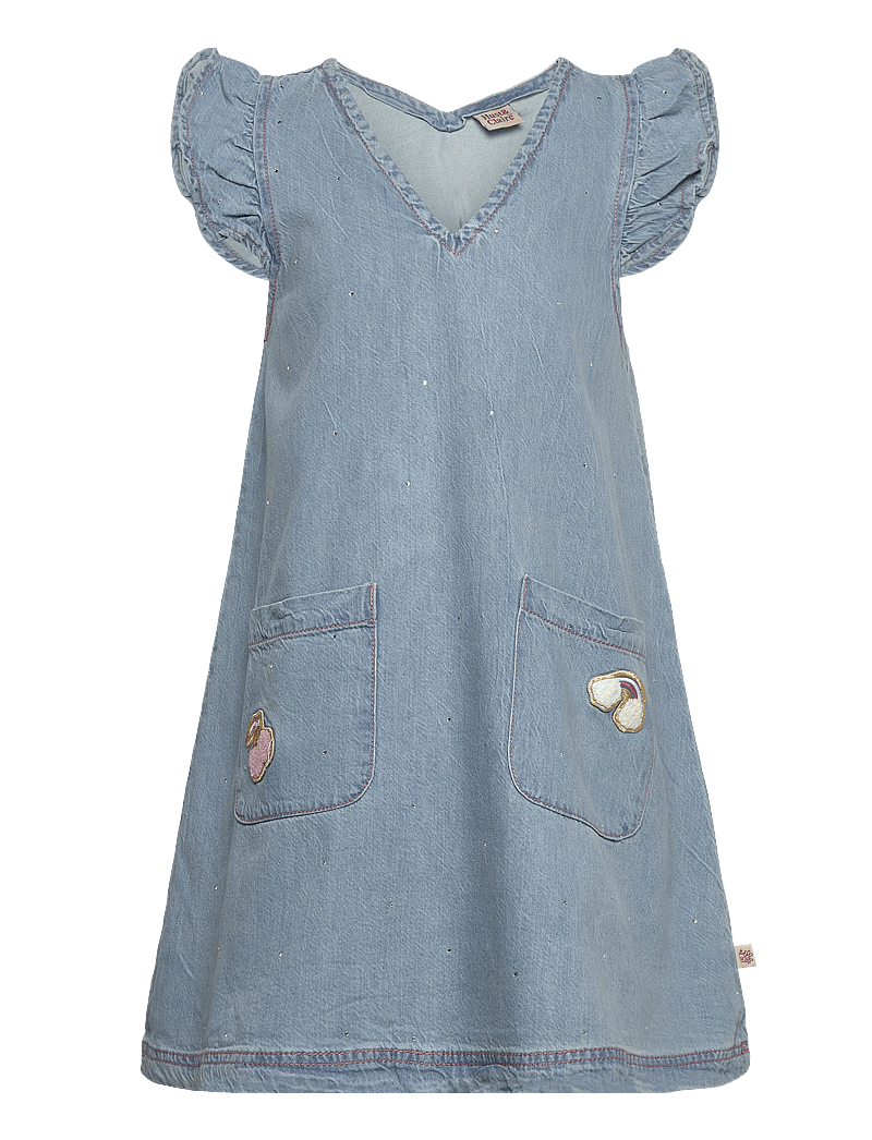 Hust & Claire - HCKaroline Sparkling - lühikeste varrukatega beebi kleidid - blue denim - 0