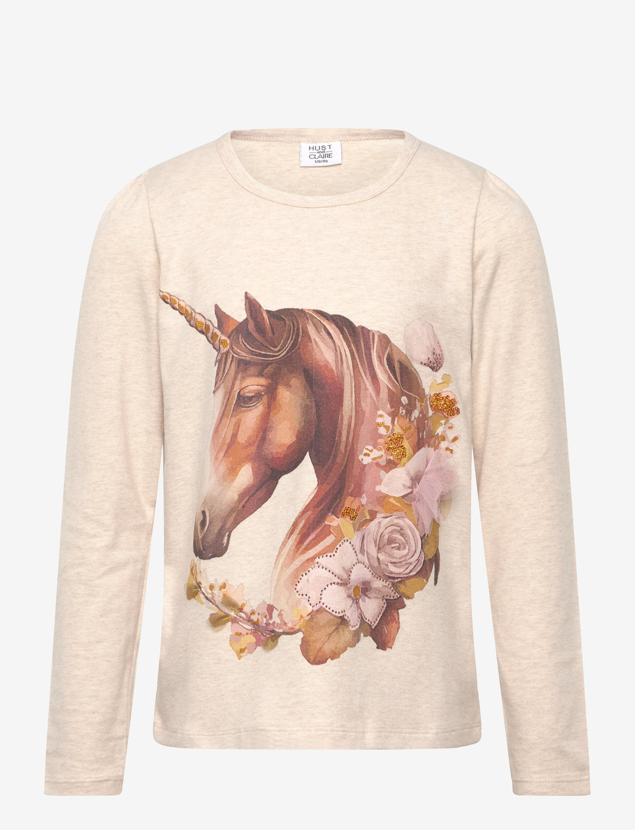 Hust & Claire - HCAnie - T-shirt - kortærmede t-shirts - wheat melange - 0