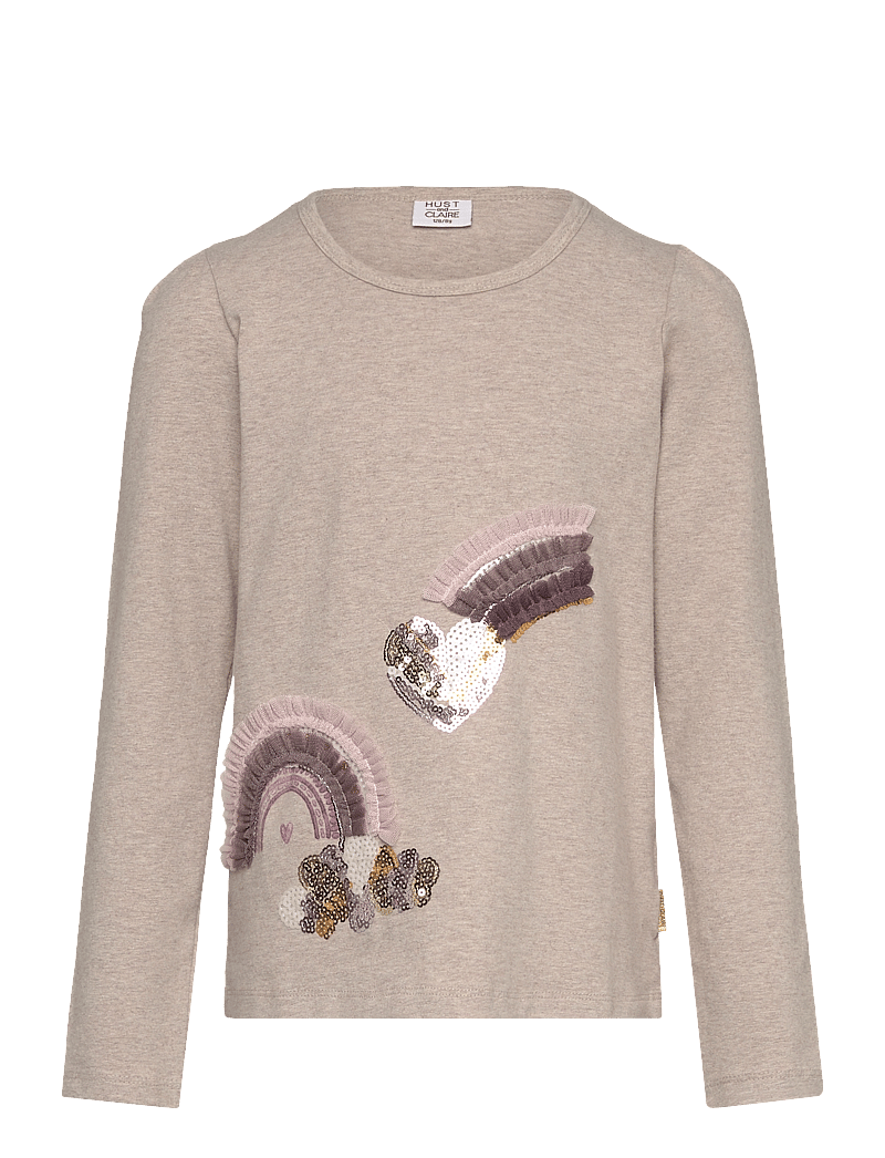 Hust & Claire - HCAlma - T-shirt - pikkade varrukatega t-särgid - beige melange - 0