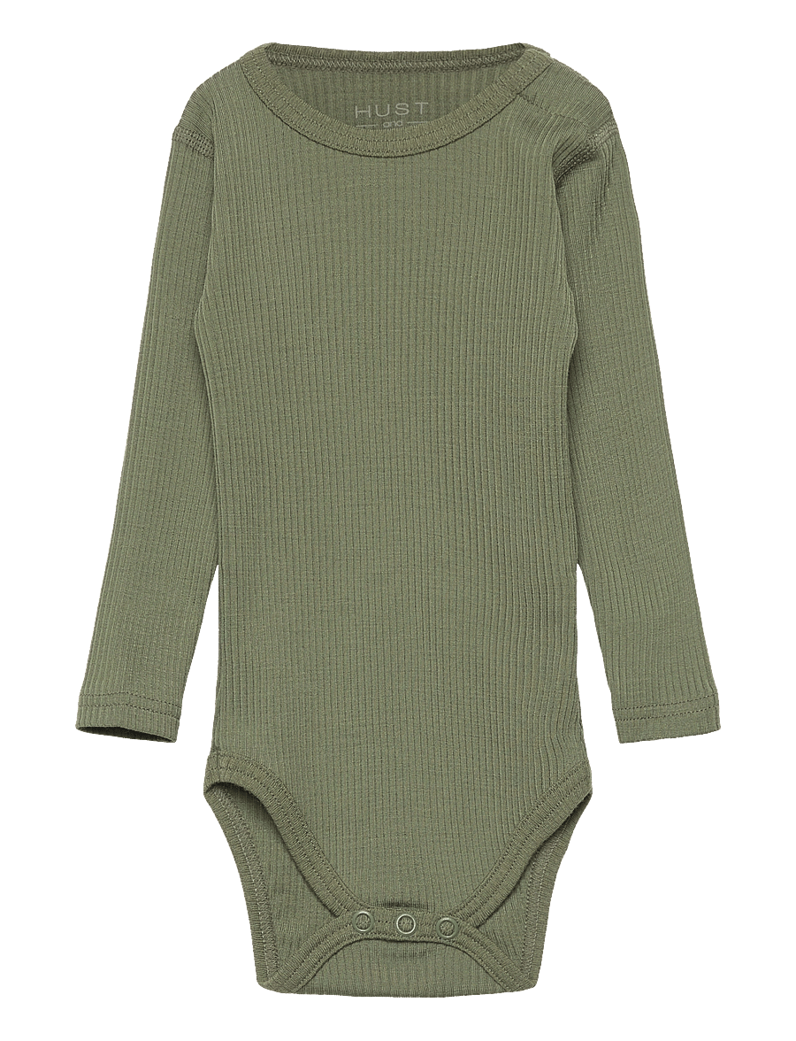 Hust & Claire - Berry - Bodysuit - uldundertøj baby - olivine - 0