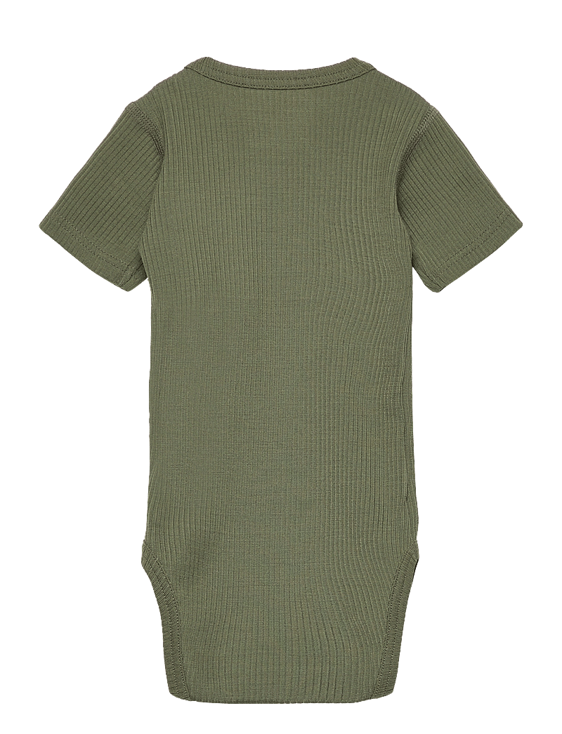 Hust & Claire - Bet - Bodysuit - uldundertøj baby - olivine - 1