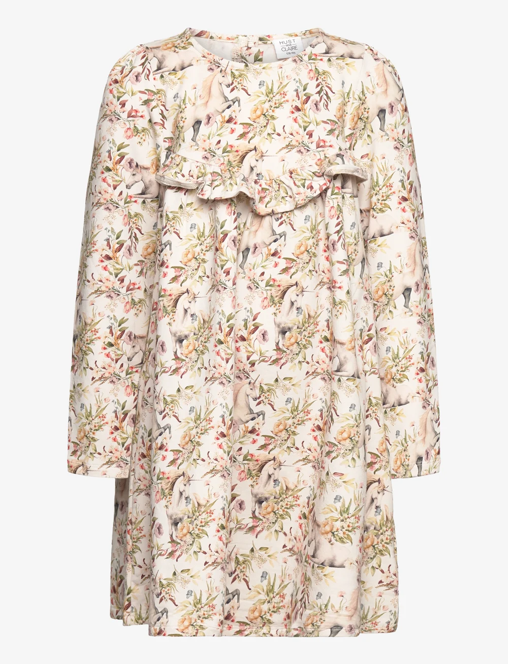 Hust & Claire - HCDilje - Dress - långärmade babyklänningar - oat milk - 0