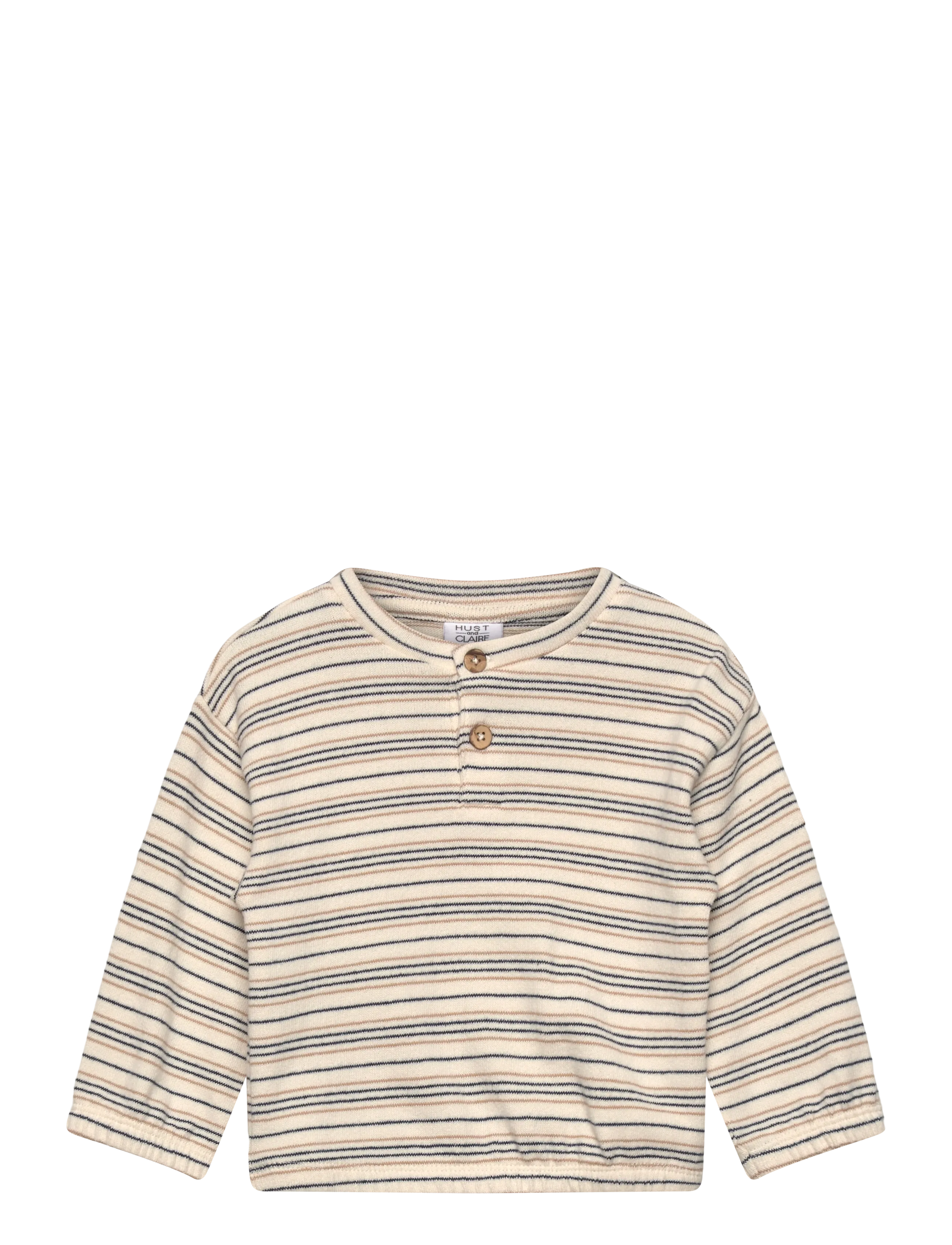 Hust & Claire Hcsigurt Fine Striped Knit, Børn, Stribet Strikket Top, Cream, Str: 68