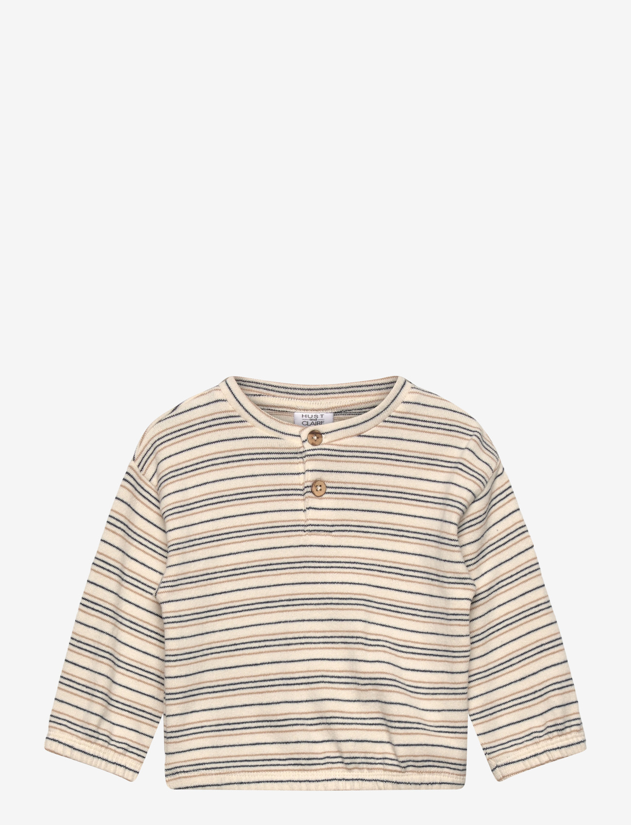 Hust & Claire - HCSigurt Fine striped knit - dressipluusid - snow white - 0