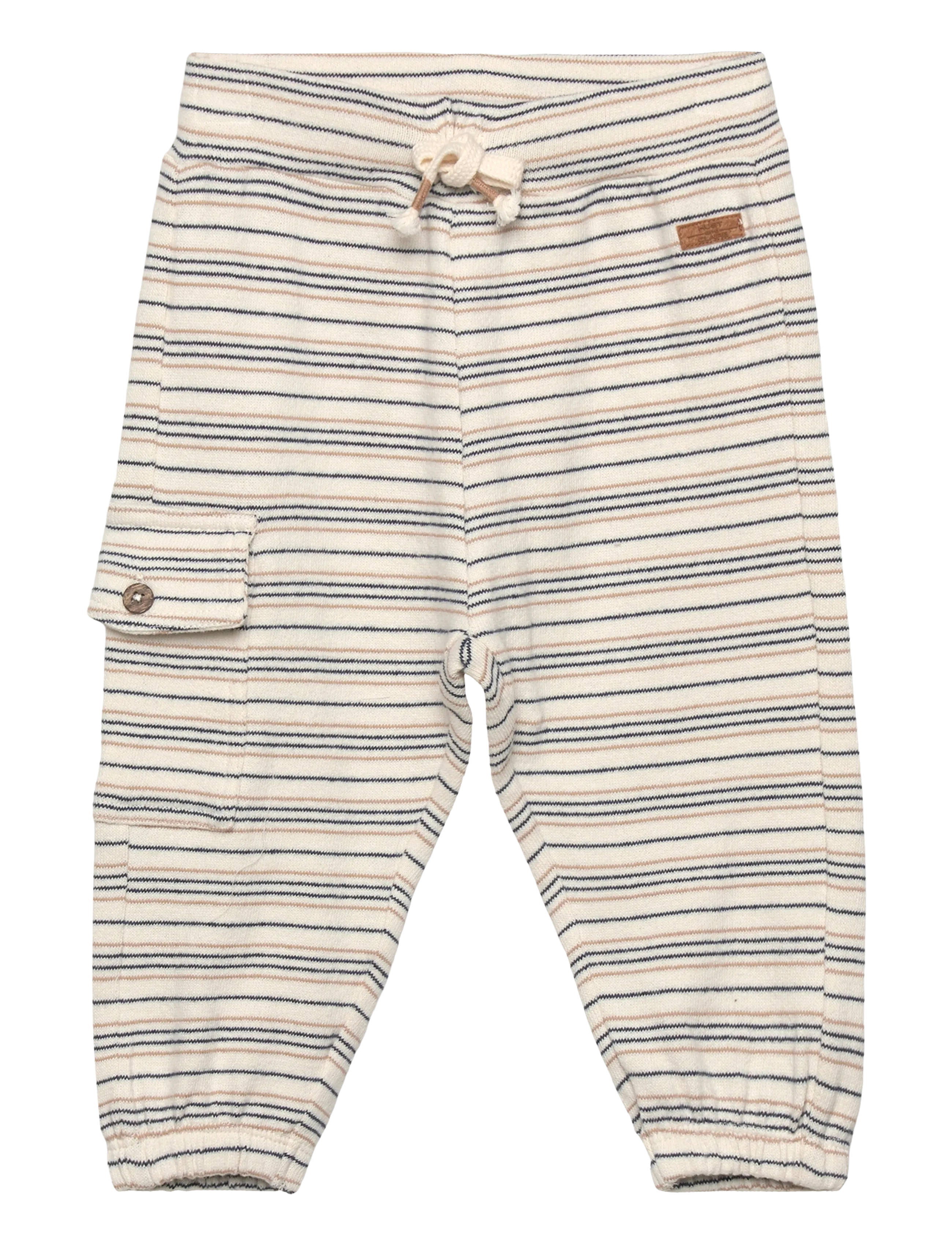 Hust & Claire HCGus Fine striped knit - Baby 44-92 - SNOW WHITE / beige