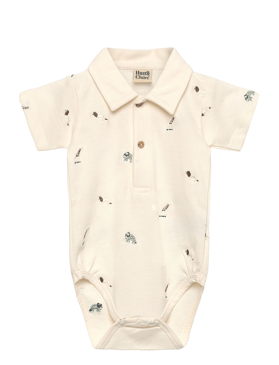 Hust & Claire - HCBendy Animal - rompers met korte mouwen - snow white - 0