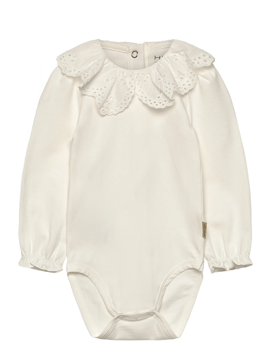 Hust & Claire - HCBritt woven collar - långärmade bodysuits - ivory - 0