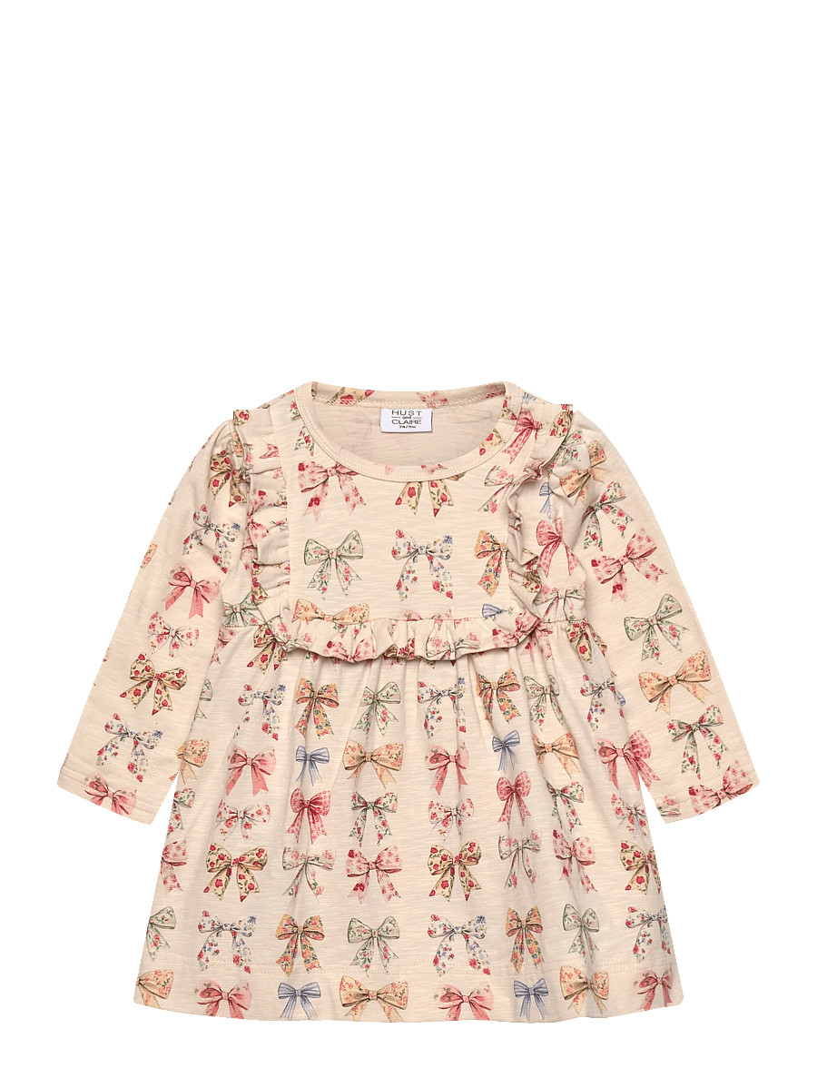 Hust & Claire - HCKristi Big bows - pikkade varrukatega beebi kleidid - kit - 0