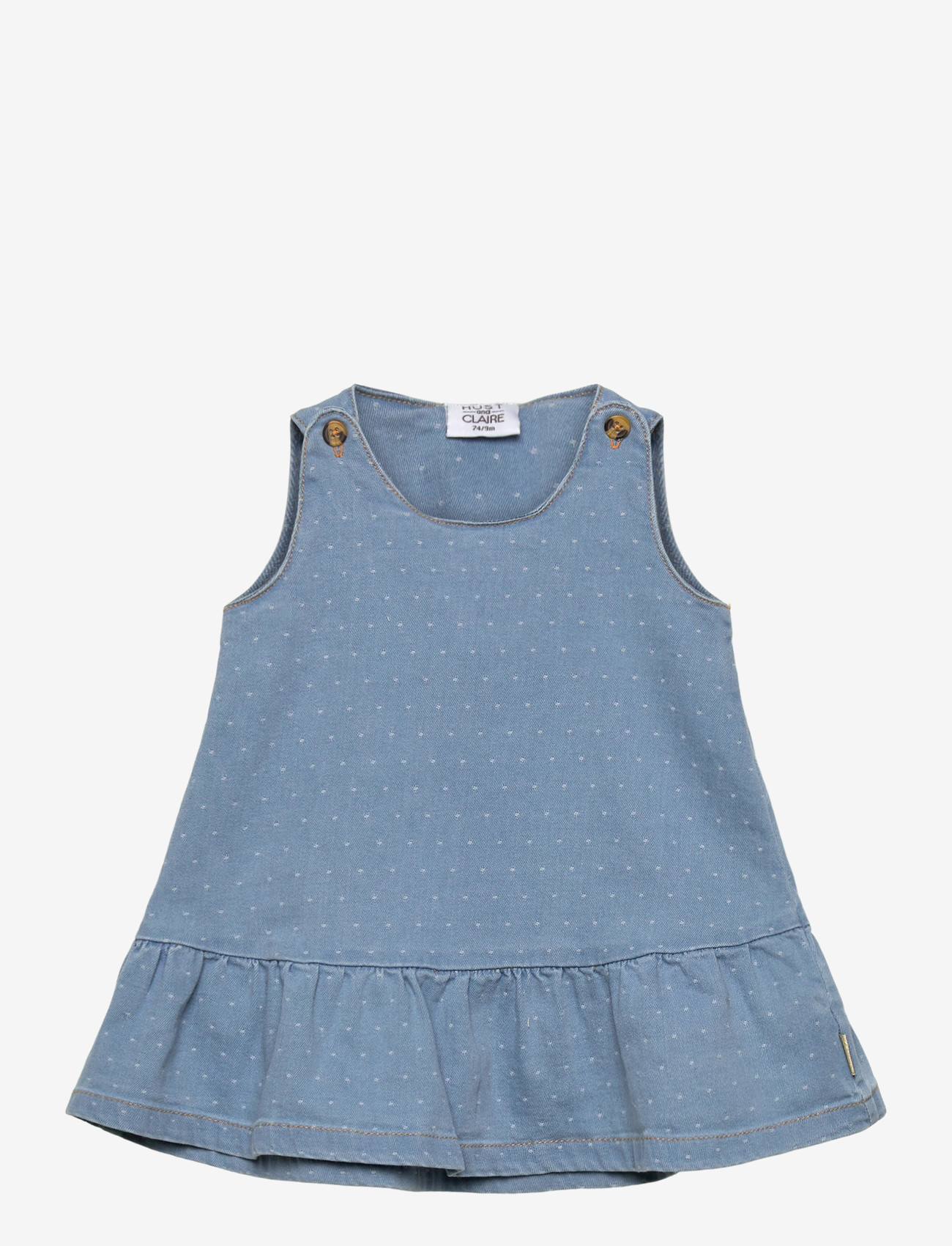 Hust & Claire - HCKis Dotty - Ærmeløse babykjoler - blue denim - 0