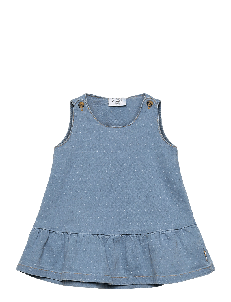 Hust & Claire - HCKis Dotty - Ærmeløse babykjoler - blue denim - 0