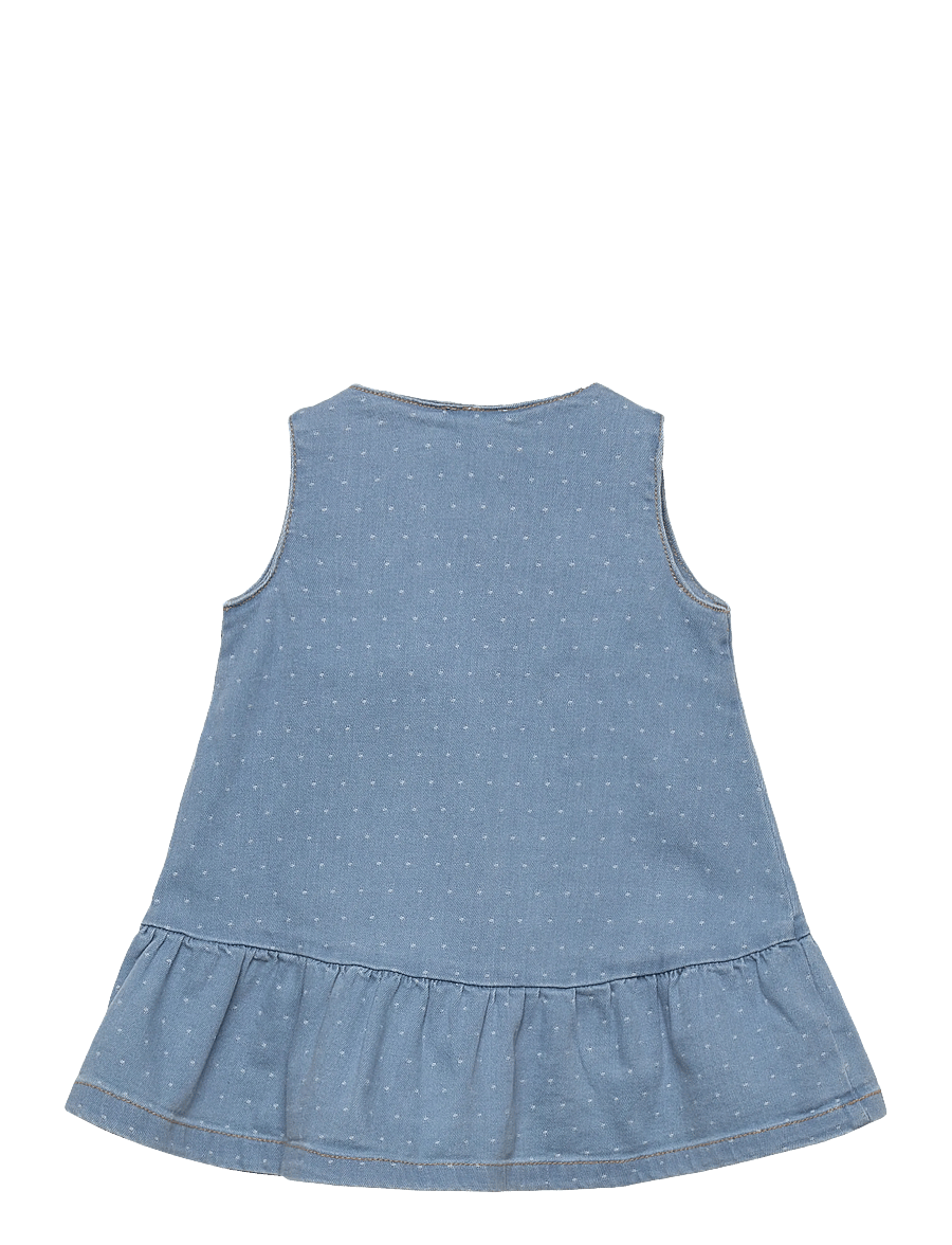 Hust & Claire - HCKis Dotty - sleeveless baby dresses - blue denim - 1