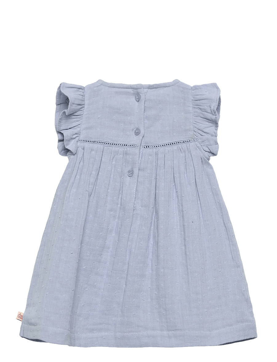 Hust & Claire - HCKatinka Dobby - kortärmade babyklänningar - zen blue - 1