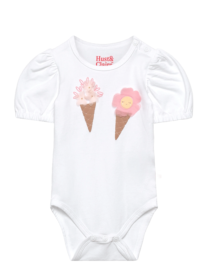 Hust & Claire - HCBritt Ice cream - short-sleeved bodies - white - 0
