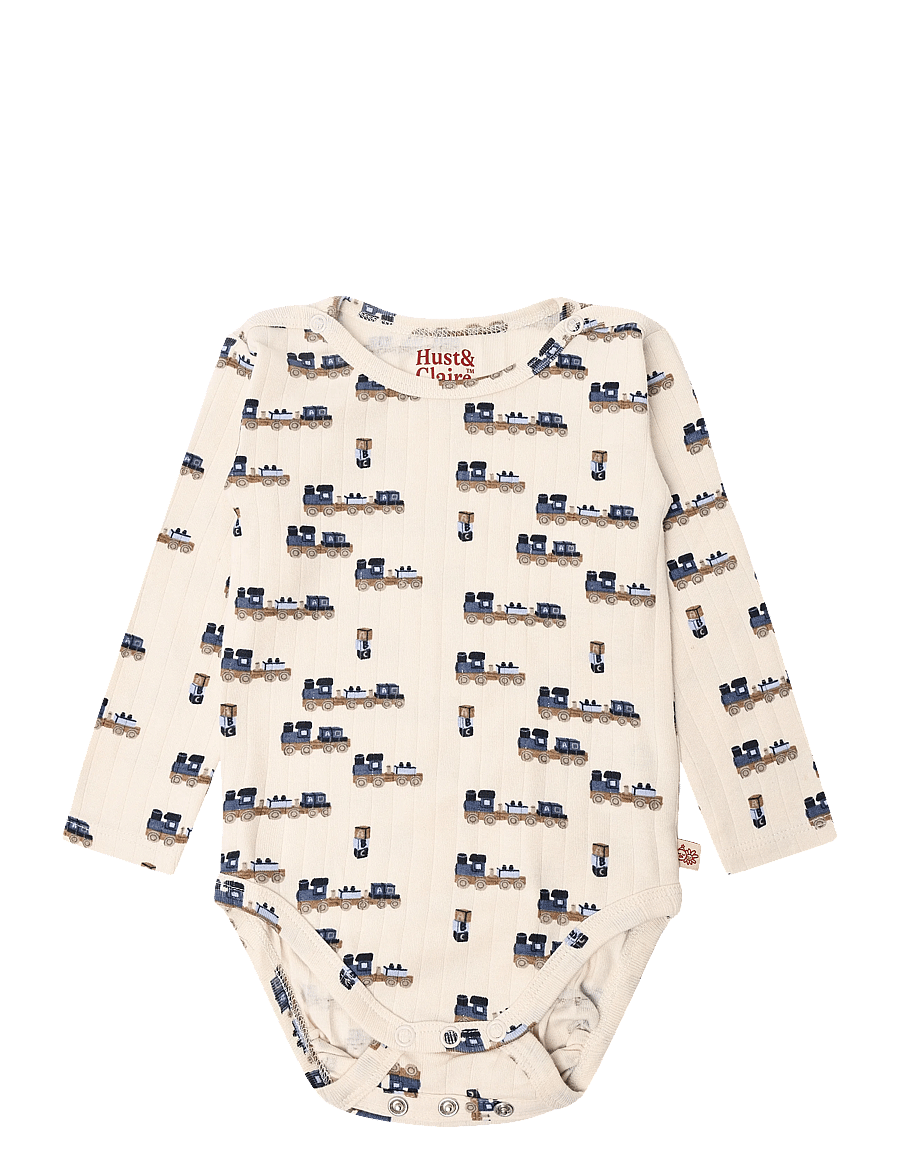 Hust & Claire - HCBam Rib Train - langærmede bodyer - off white - 0