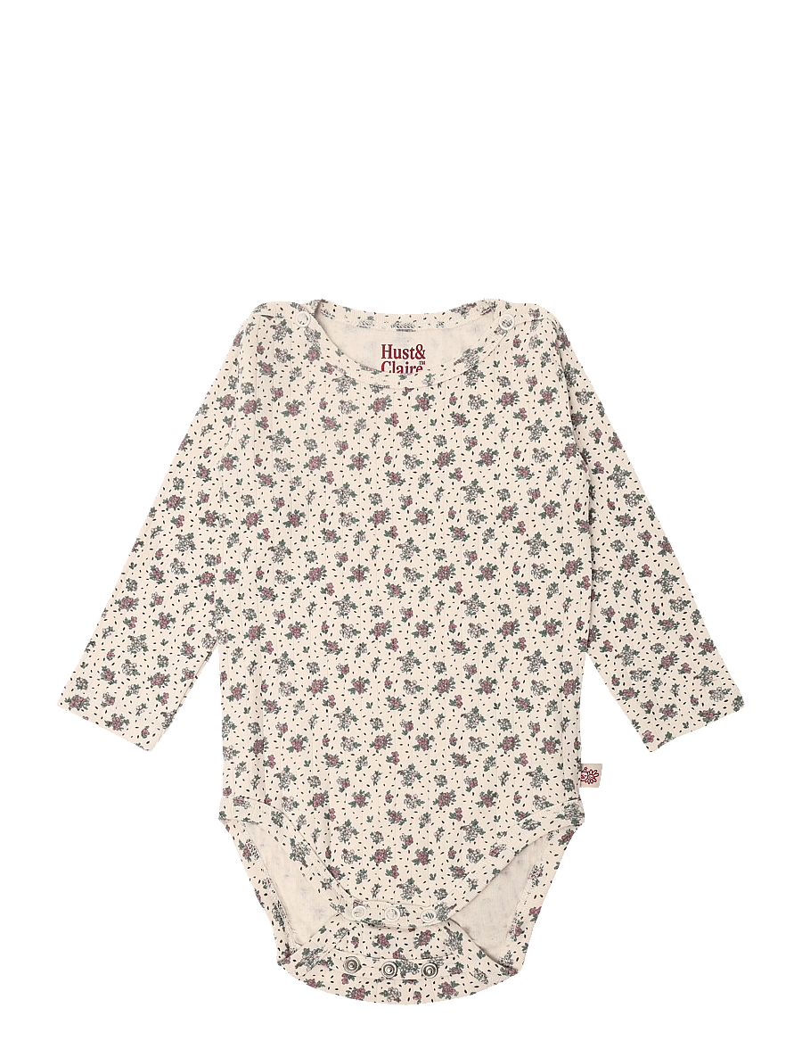 Hust & Claire - HCBam Rib Decor - langærmede bodyer - off white - 0