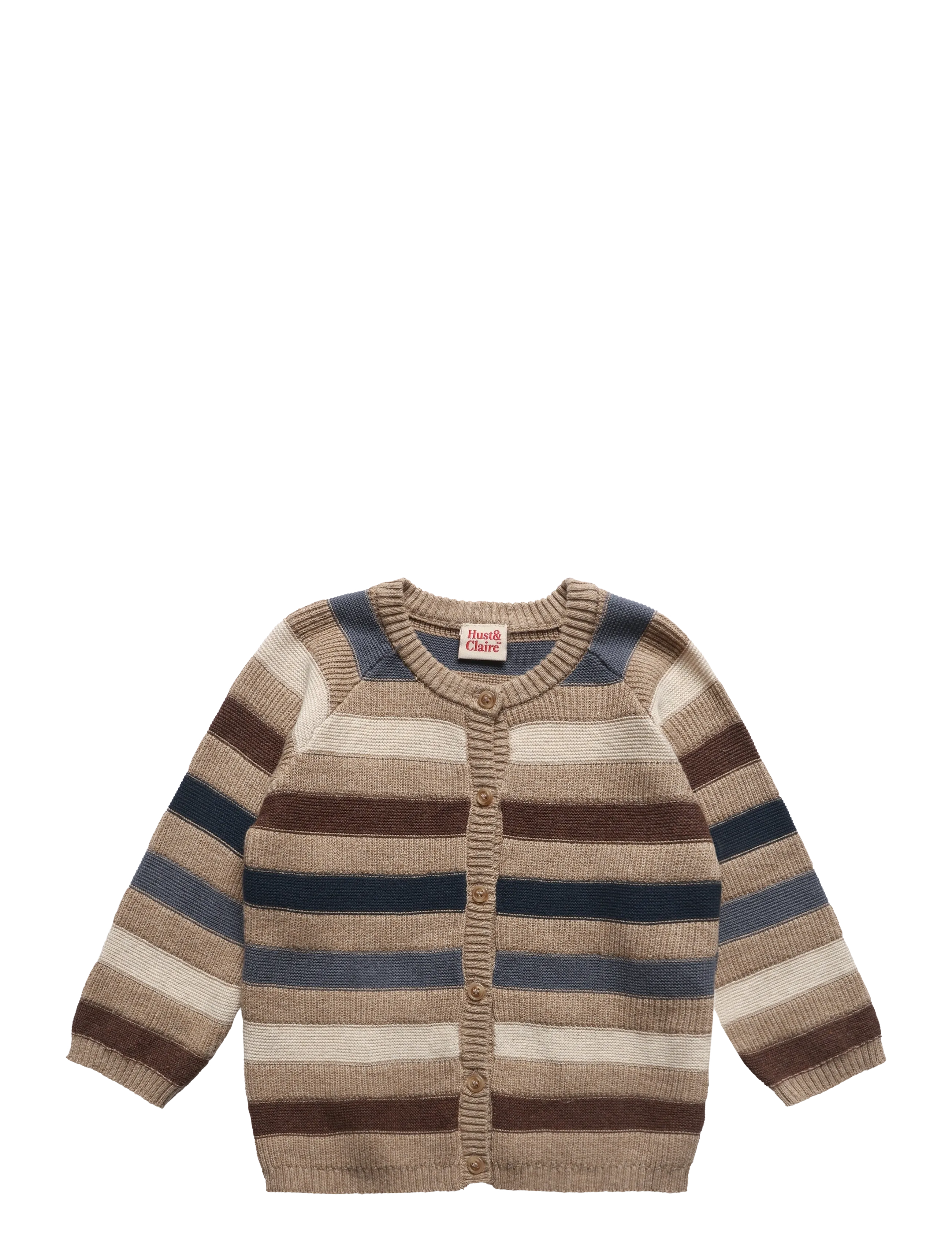 Hust & Claire Hccall Stripe, Børn, Stribet Cardigan, Brun, Str: 68