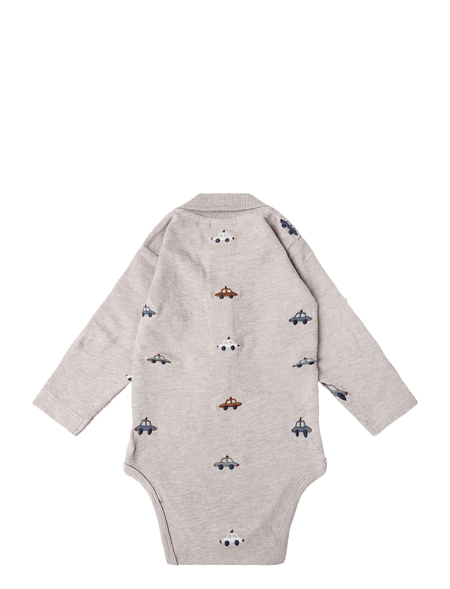 Hust & Claire - HCBendy Police emb. - långärmade bodies - beige melange - 1