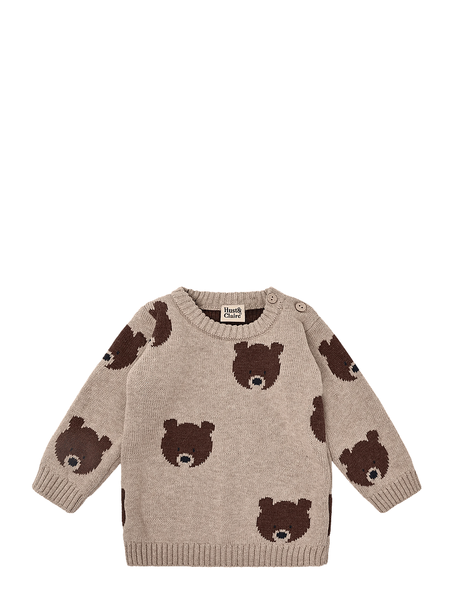 Hust & Claire - HCPilou Bear - trøjer - beige melange - 0