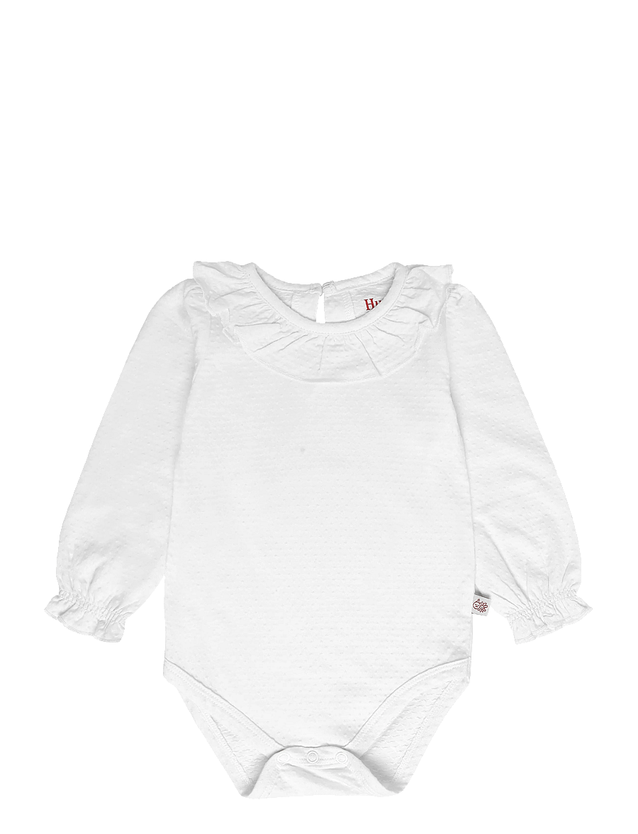 Hust & Claire - HCBritt frill - langärmelige bodys - ivory - 0
