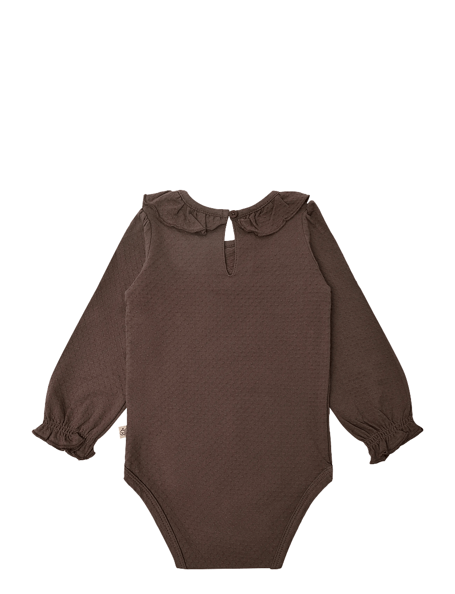 Hust & Claire - HCBritt frill - langærmede bodyer - plum - 1