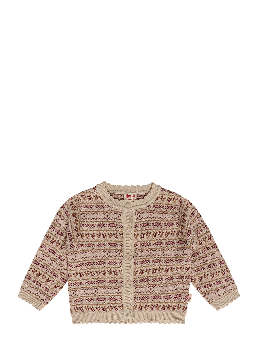 Hust & Claire - HCCilja Nordic - cardigans - old beige melange - 0