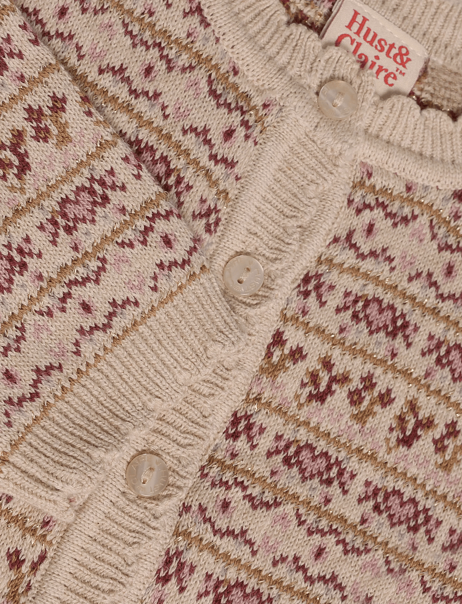 Hust & Claire - HCCilja Nordic - cardigans - old beige melange - 2