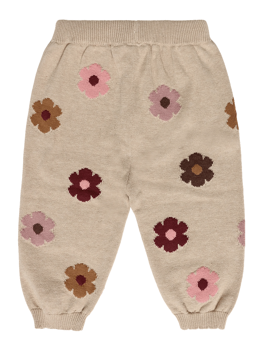 Hust & Claire - HCLisa Flower - dressipüksid - old beige melange - 1