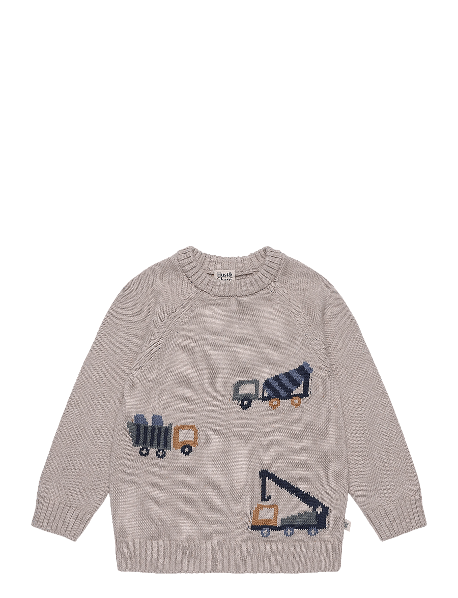 Hust & Claire - HCPelle Trucks - stickade tröjor - beige melange - 0