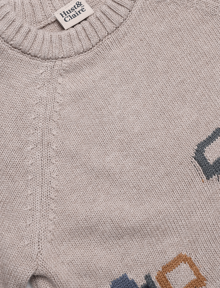 Hust & Claire - HCPelle Trucks - stickade tröjor - beige melange - 2