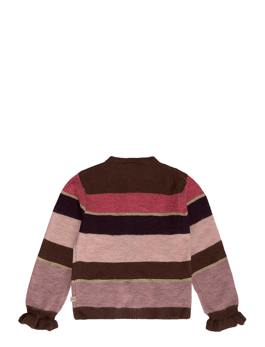 Hust & Claire - HCCamilla Fluffy Stripe - cardigans - soil - 1