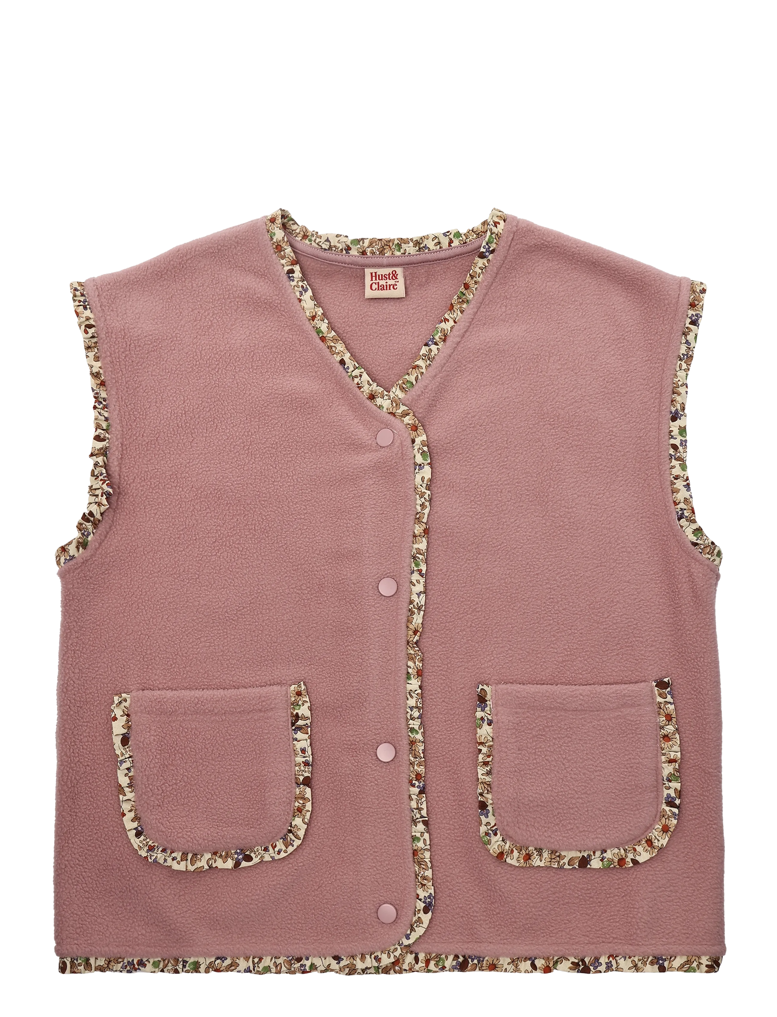 Hust & Claire HCElla Fleece Vest - Overtøj - HEATHER / pink/rose