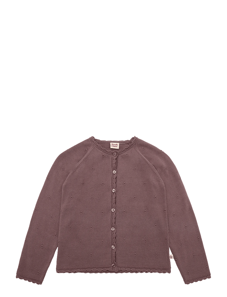 Hust & Claire - HCCilja Pointelle - koftor - plum - 0