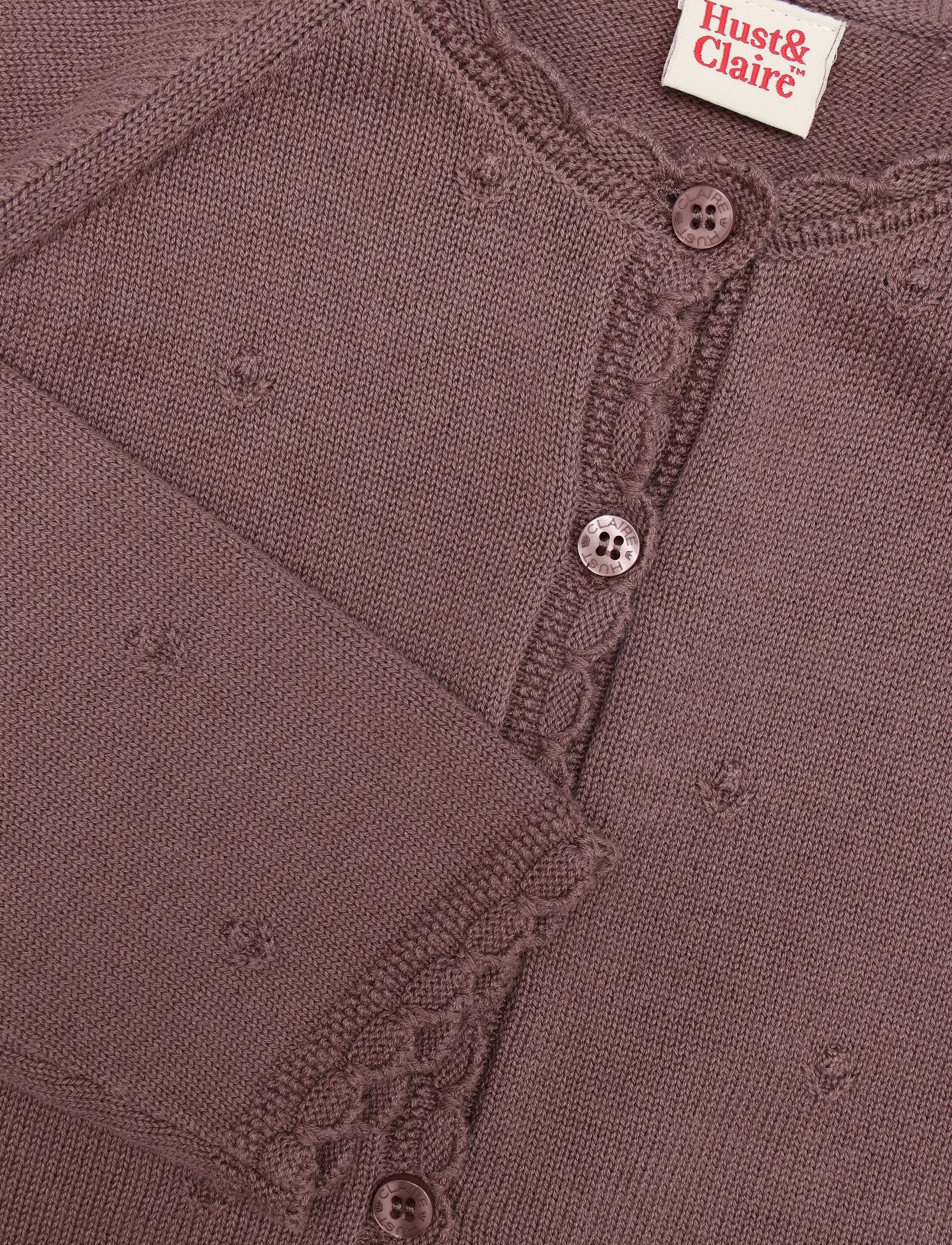 Hust & Claire - HCCilja Pointelle - koftor - plum - 2