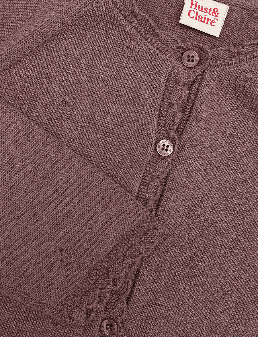 Hust & Claire - HCCilja Pointelle - koftor - plum - 2