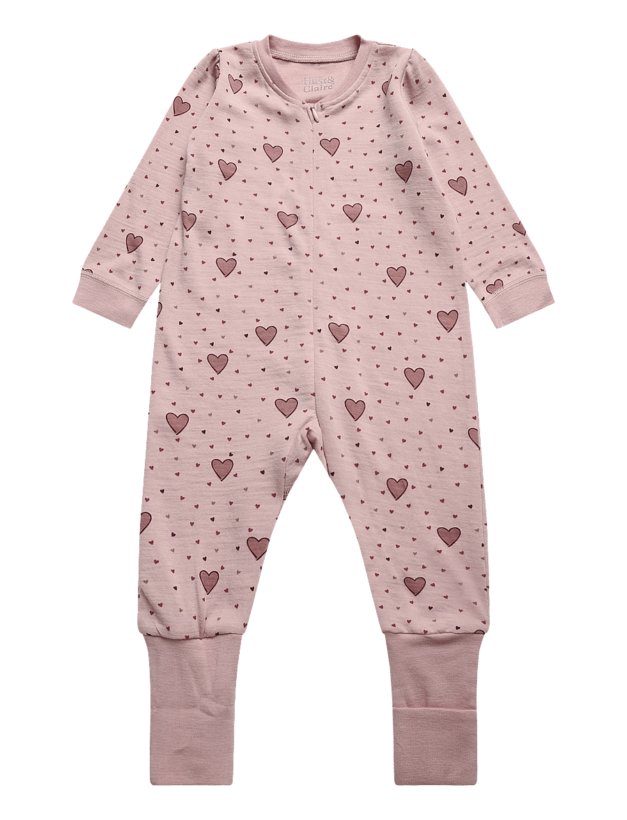 Hust & Claire - HCManu Hearts Puff - schlafoveralls - dusty rose - 0