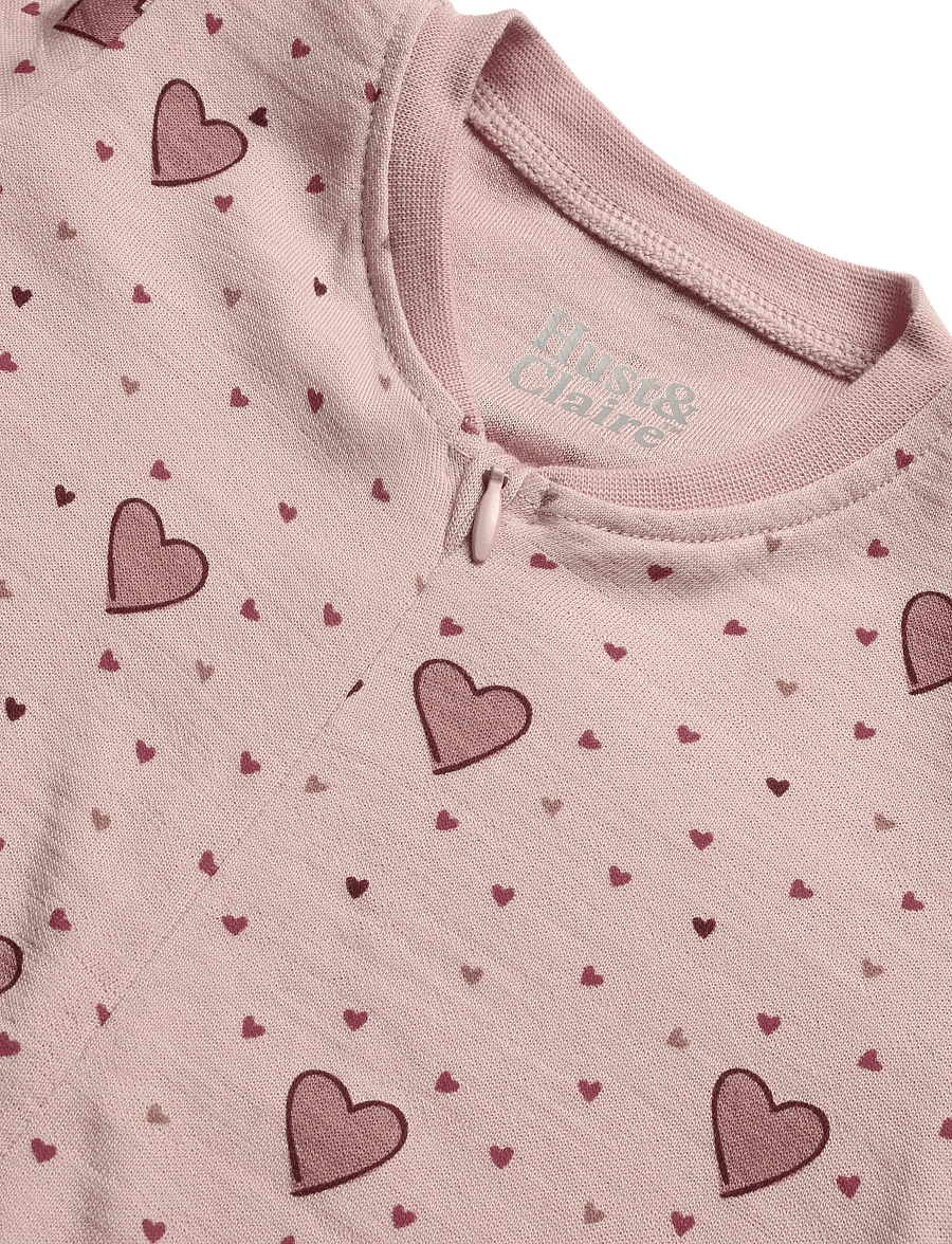 Hust & Claire - HCManu Hearts Puff - schlafoveralls - dusty rose - 2