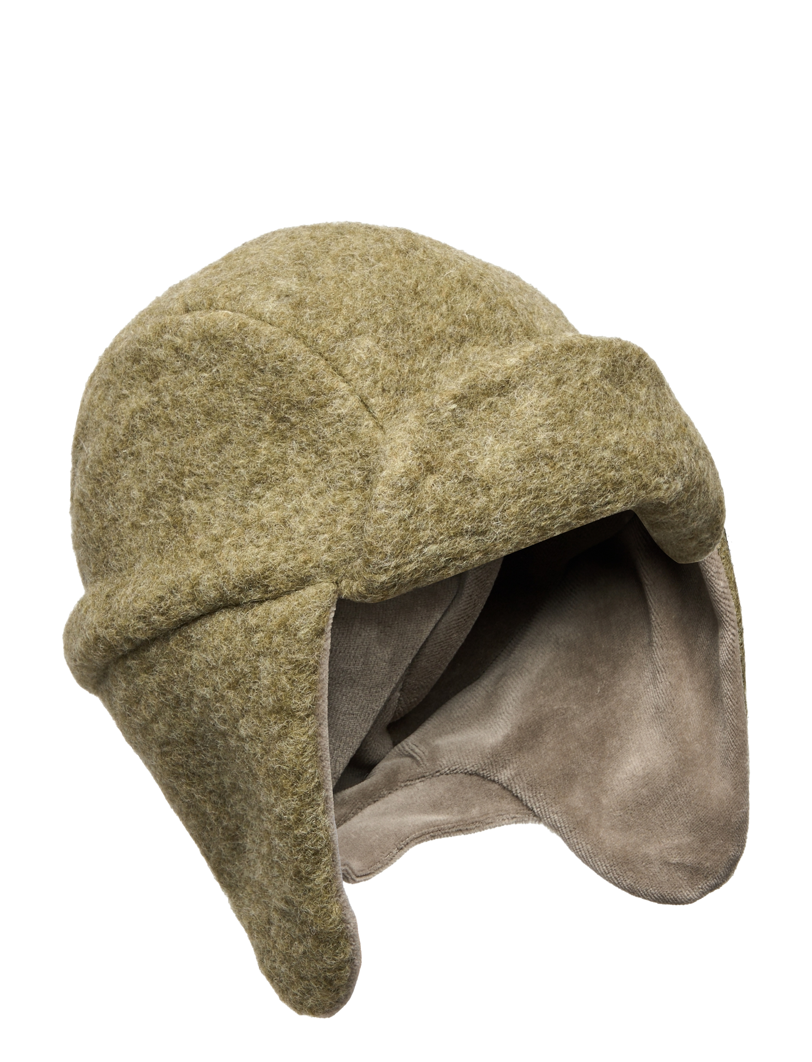 Hat Wool w. Velour Lining - GREEN OLIVE