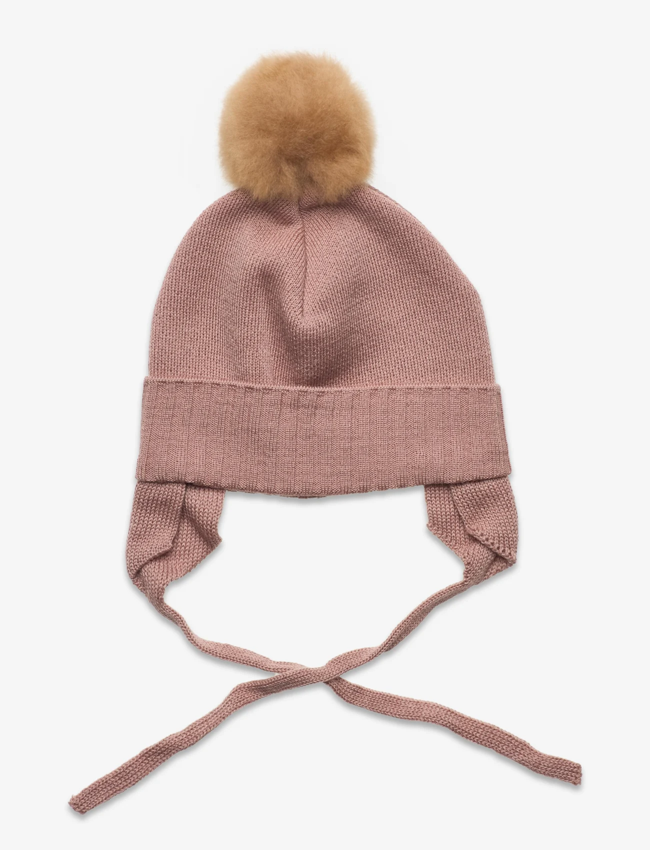 Huttelihut - Bonnet Wool Knit Alpaca Pompom - Žieminės kepurės - dusty rose - 0