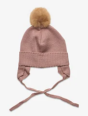 Huttelihut - Bonnet Wool Knit Alpaca Pompom - vinterluer - dusty rose - 0