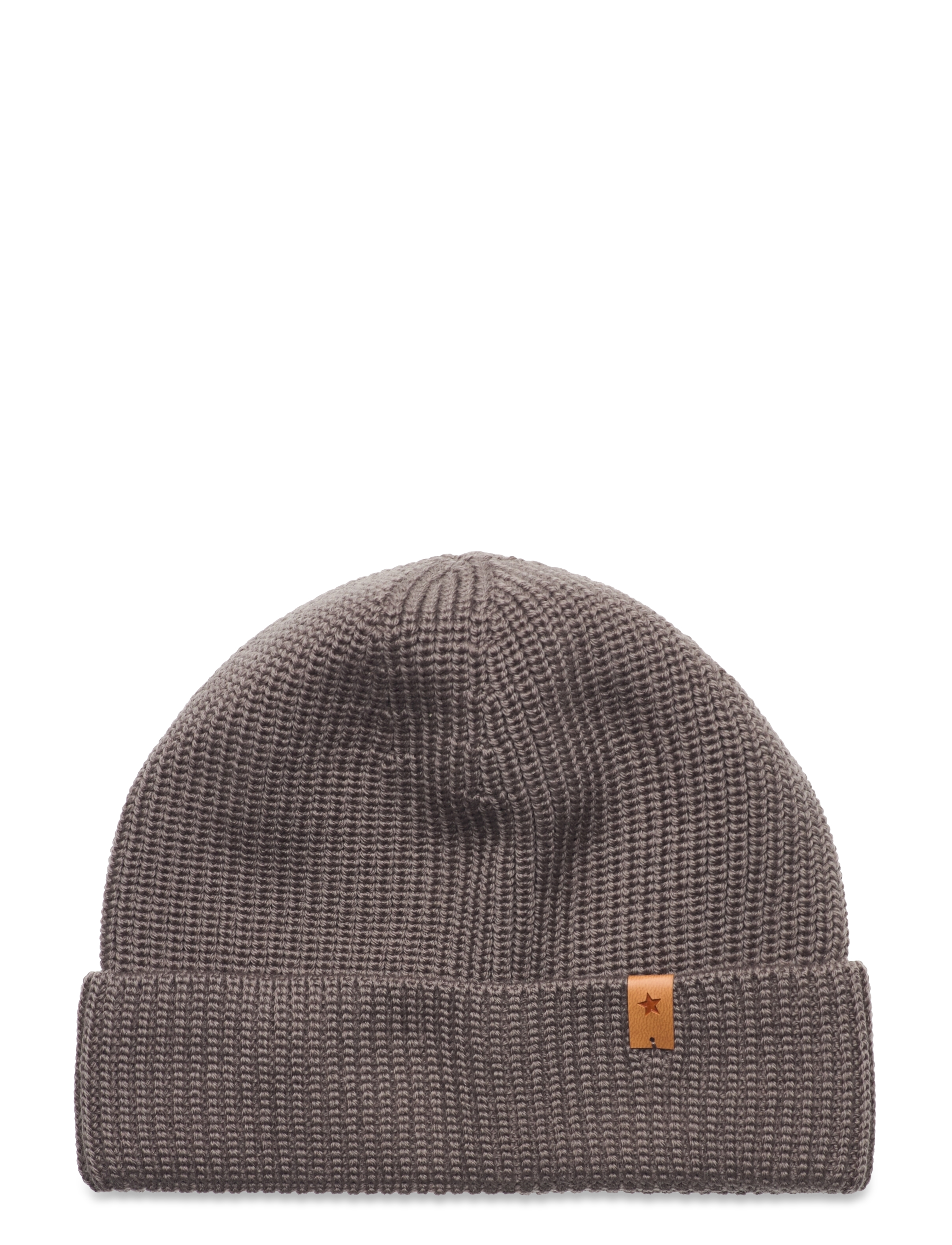 Beanie Solid Wool Knit - BROWN