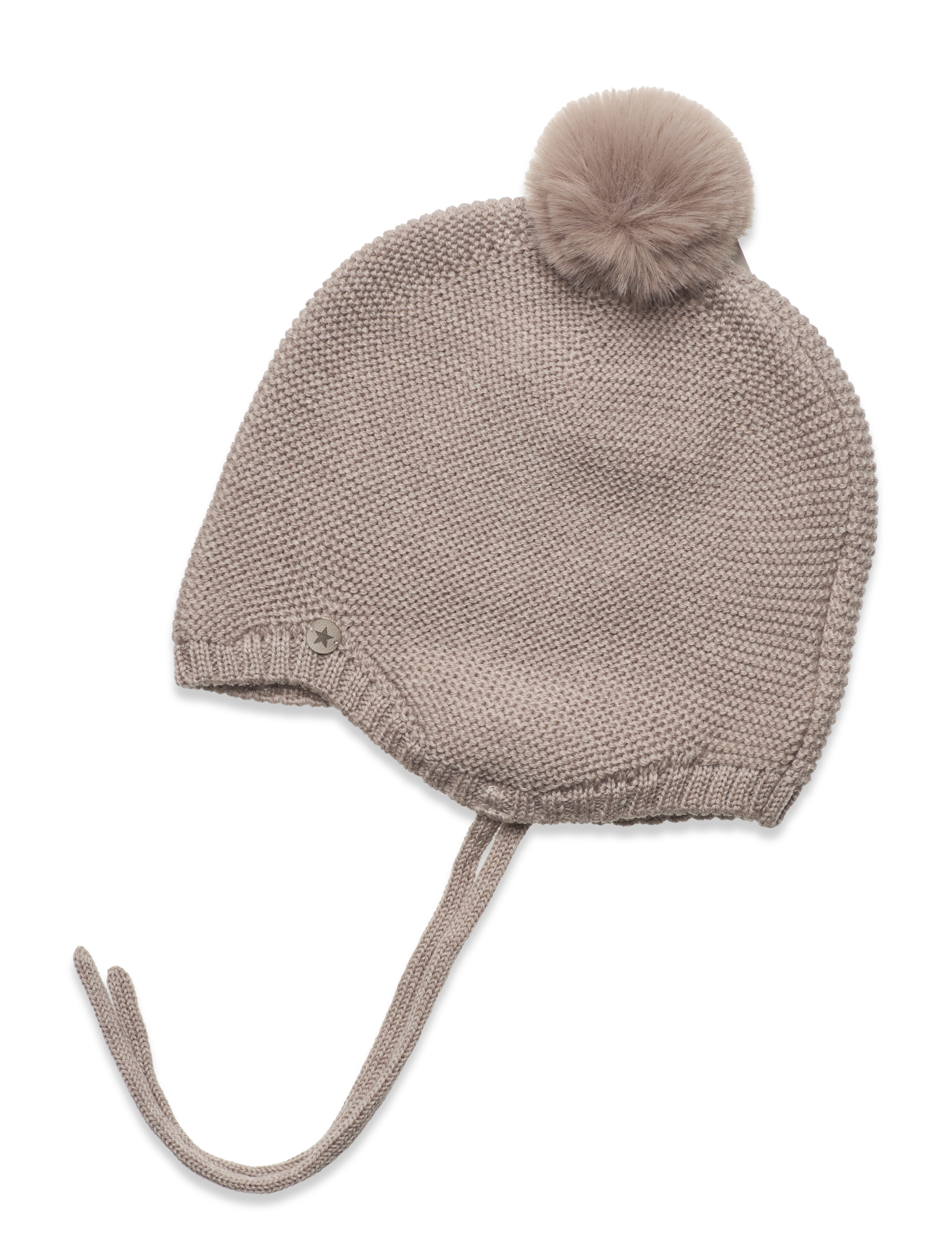 Huttelihut - Bonnet Wool Knit w. Pompom - camel - 1