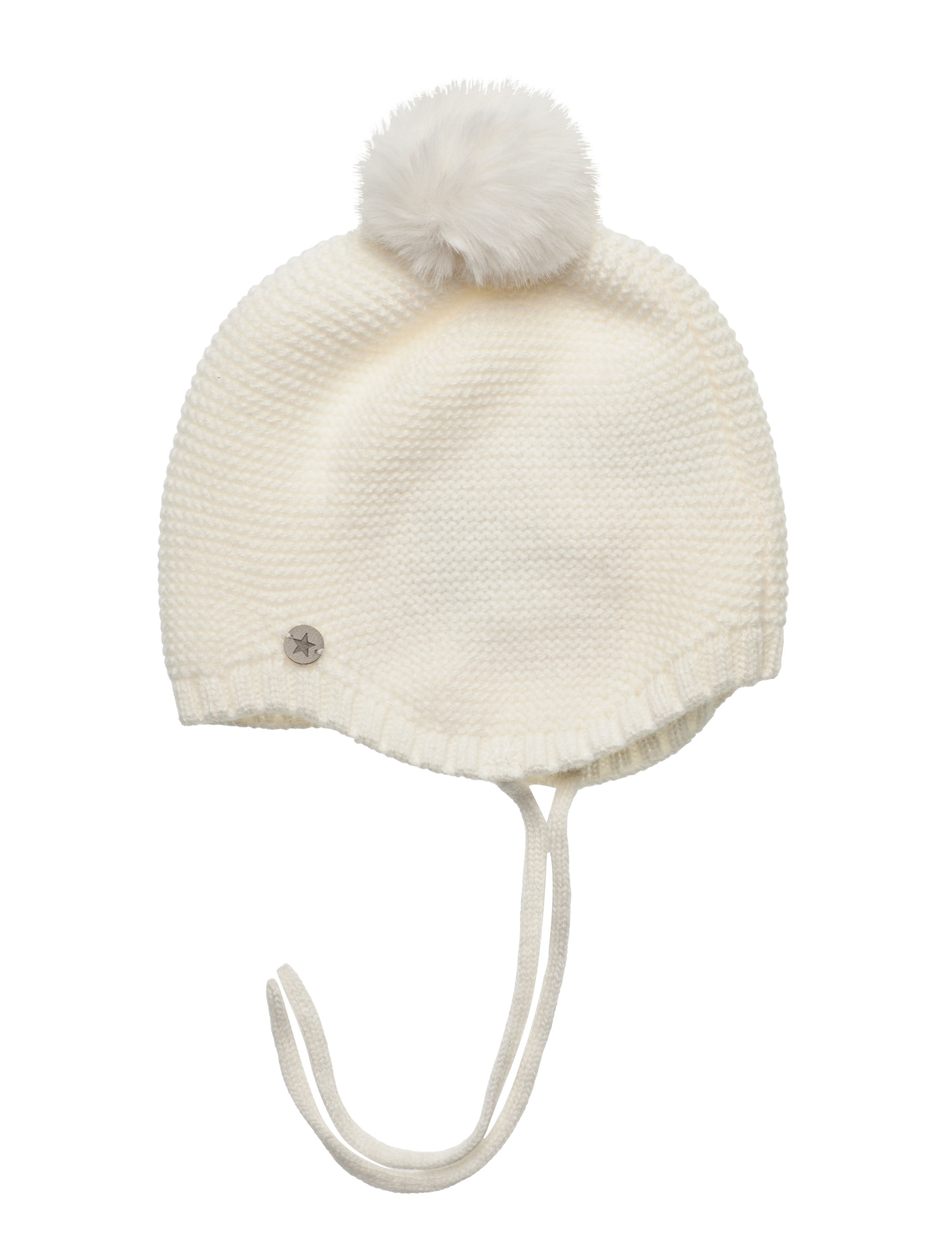 Huttelihut - Bonnet Wool Knit w. Pompom - off-white - 1