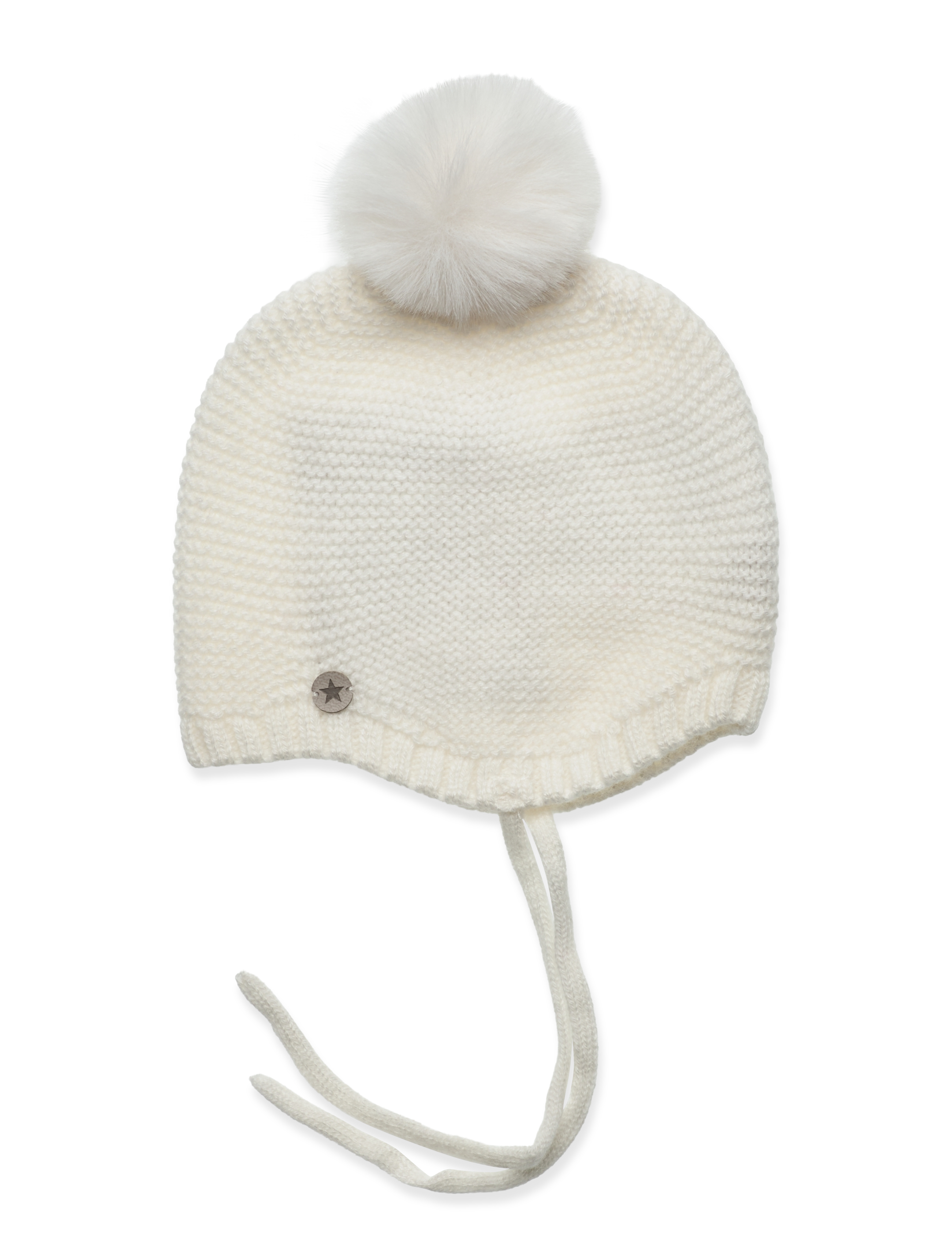 Huttelihut - Bonnet Wool Knit w. Pompom - off-white - 1