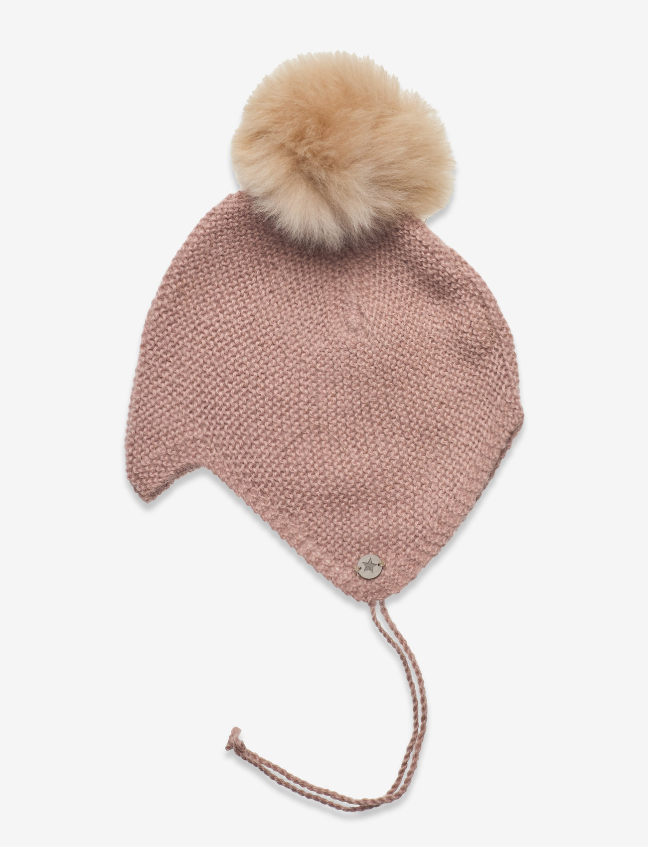 Huttelihut - Bonnet Wool Knit Alpaca Pompom - mahogany rose - 1