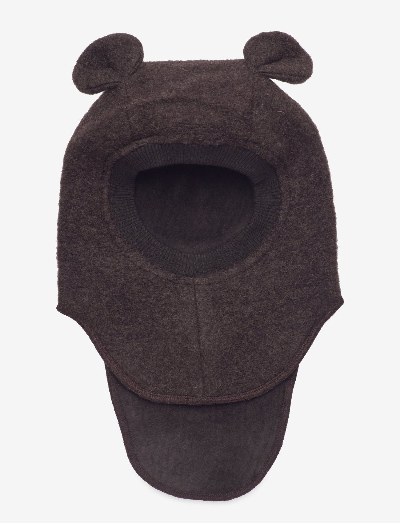 Huttelihut - Balaclava Ears Wool - dark brown melange - 0