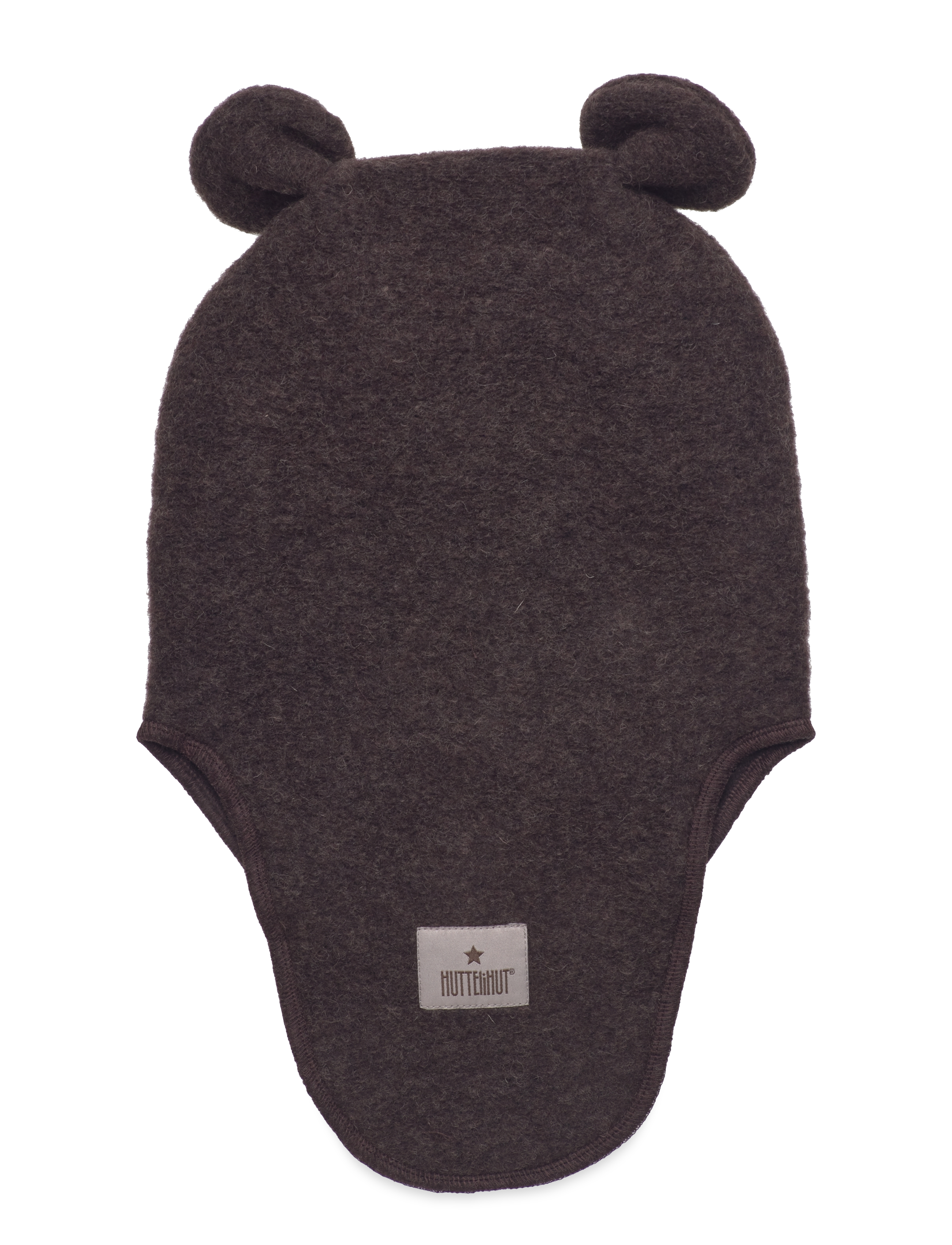 Huttelihut - Balaclava Ears Wool - dark brown melange - 1