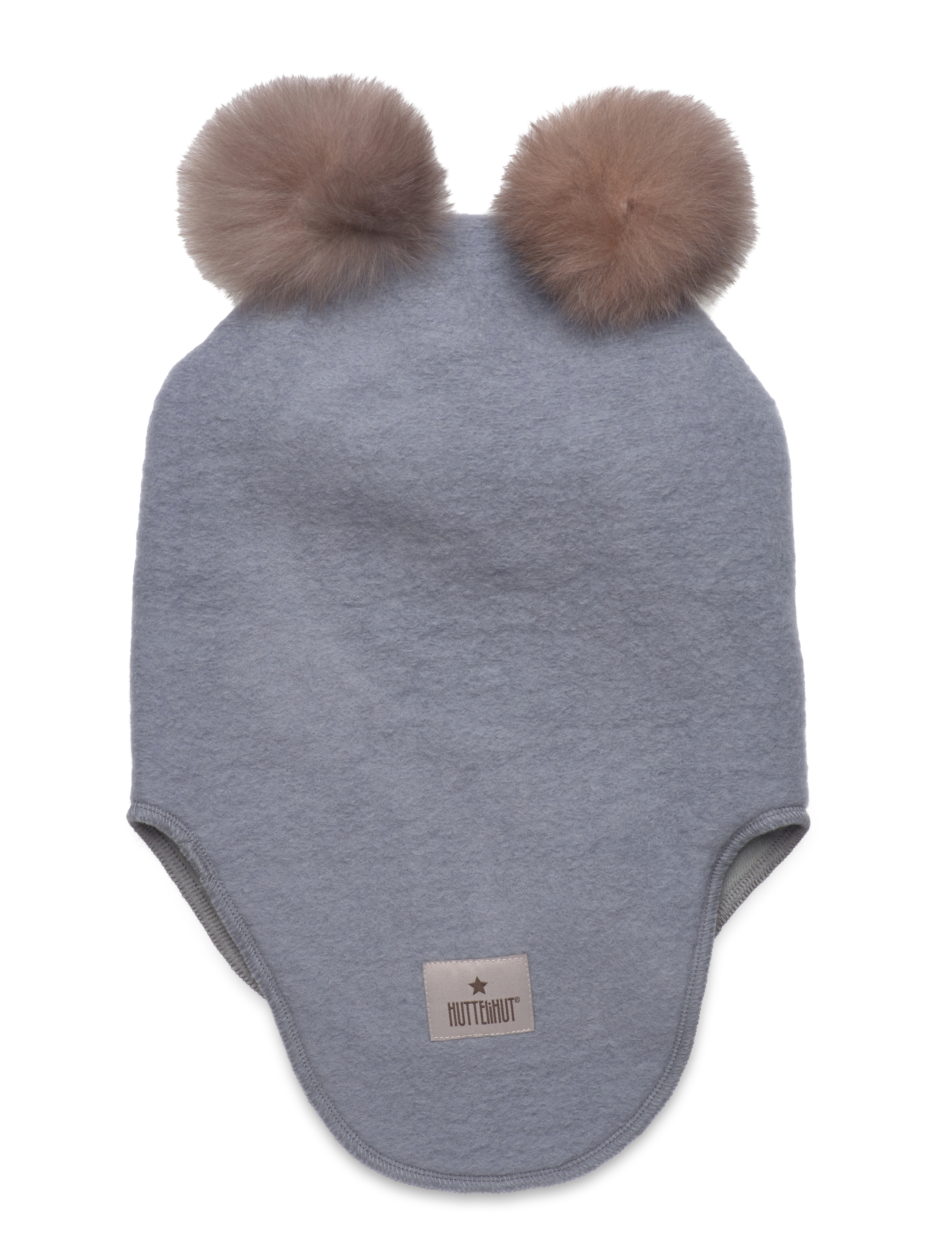 Huttelihut - Balaclava Wool Alpaca Pompoms - quarry - 1