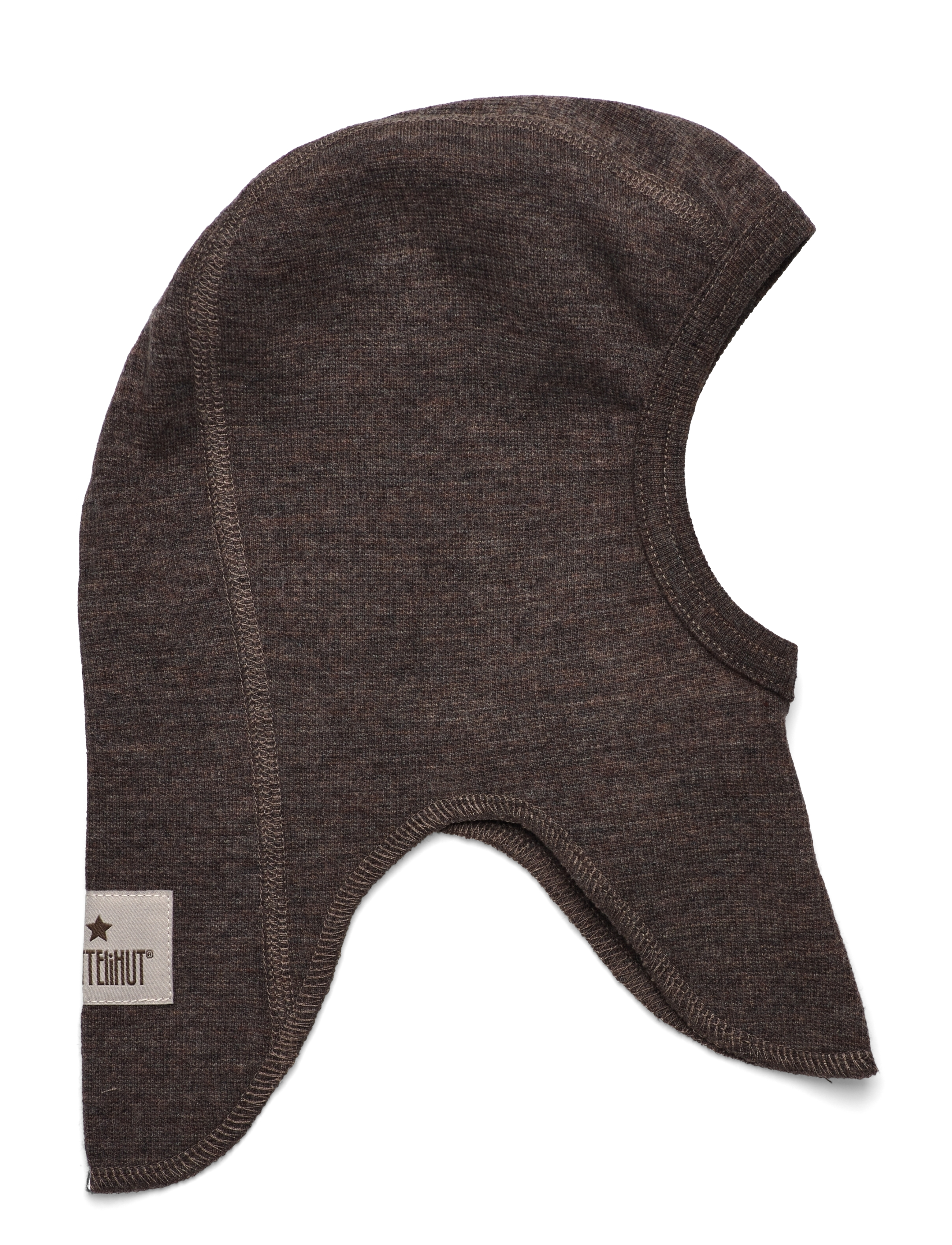 Balaclava Wool Rib - BROWN MELANGE
