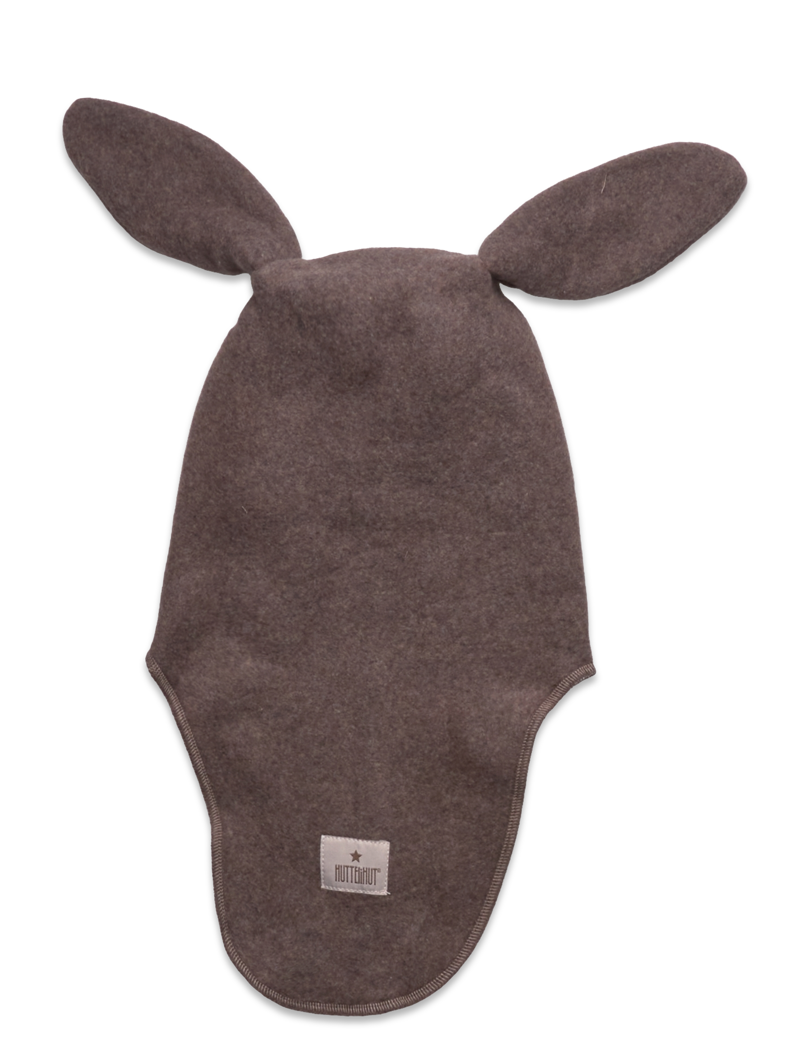 Huttelihut - Balaclava Ears Cotton Fleece - brown melange - 1