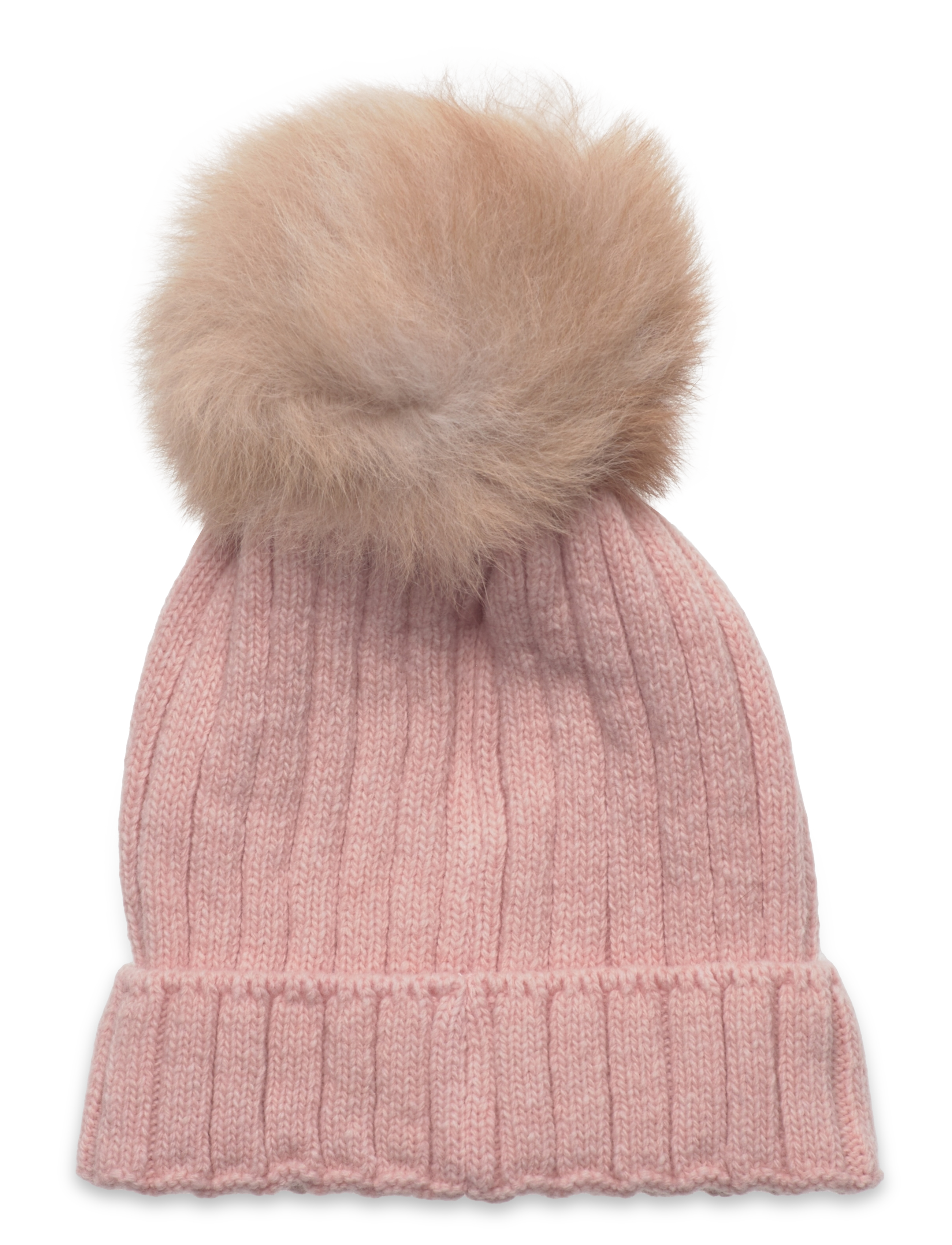 Huttelihut - Hat Knit w. Alpaca Pompom - mahogany rose - 1